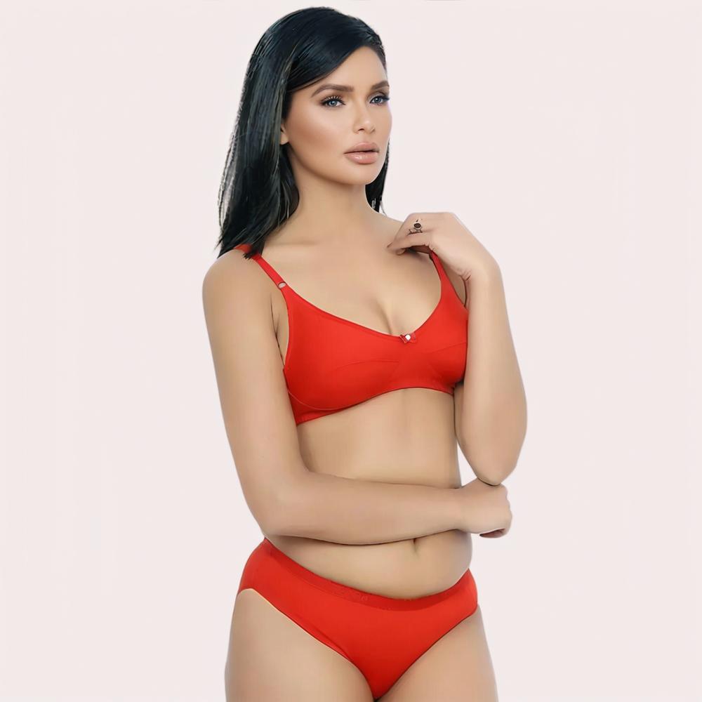 FD Organic Cotton Bra Set โ Red | Soft, Skin-Friendly & All-Day Comfort